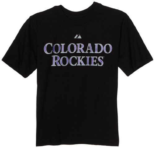 MLB Boys' Colorado Rockies Troy Tulowitzki Pullover Tee with Name & Number (Black, 8)