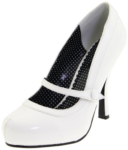 Pleaser Women's Cutiepie-02/W Mary Jane Pump,White Patent,9 M US