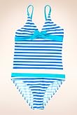 V-Neck Striped Tankini [T74-8201W-S]
