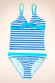 V-Neck Striped Tankini [T74-8201W-S]