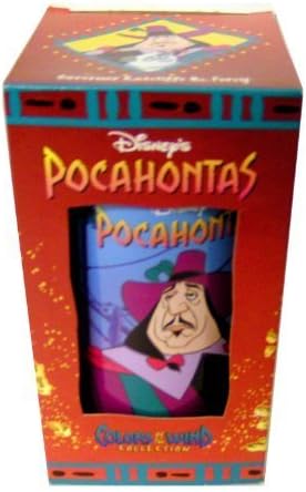 DISNEY'S POCAHONTAS GOVERNOR RATCLIFFE &amp; PERCY Drinking Glass Cup Collectable Colors of The Wind Collection by Pocahontas