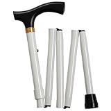 Folding Walking Stick - White