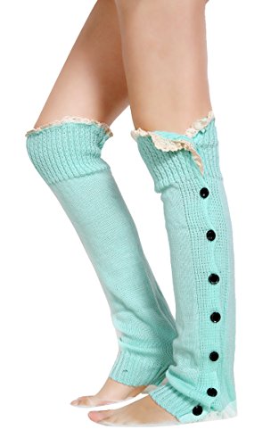 Zeagoo® Women Lace Trim Legging Socks Crochet Knitted Boot Cover Leg Warmers Stocking
