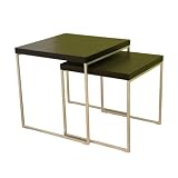 2pcs Side Accent Table - Modern Style Black Oak Finish by Baxton Furniture Studios