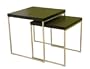 2pcs Side Accent Table - Modern Style Black Oak Finish