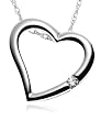 10k White Gold Diamond Heart Shaped Pendant (.02 cttw, G-I Color, I3 Clarity)