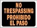 Outdoor Living : Hy-Ko #3070 9x12 Tresspassing Sign