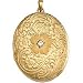 14k Yellow Oval And Diamond Four Page Picture Locket