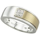 14K Two Tone Gold Men's Diamond Ring