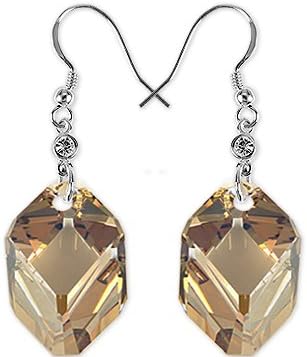Ashley Arthur Crystal Vue .925 Silver 22mm Golden Shadow Topaz Crystal Made with Swarovski Elements