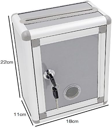 Convenient multi-purpose box with a key (ballot box collection box suggestion box questionnaire opinion box, etc.) silver gray W22cm (japan import)