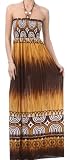 Geometric Arches Two Tone Graphic Print Beaded Halter Smocked Bodice Long / Maxi Dress (2 Colors) - Clearance Sale !