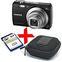 Bundle: Fuji F100 Black Digital camera 12MP + Hard Case+2GB SD+Card Reader