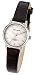 Pierre Cardin, Ladies black leather strap Analogue watch, silver dial