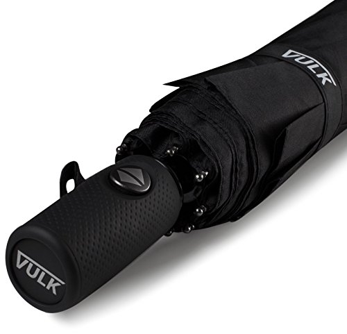 VULK Travel Umbrella - Lightweight and Compact for Easy Carrying - Auto Open Close Button for One Handed Operation - Large Windproof Canopy - Lifetime Guarantee
