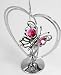 Kristall Figur Schmetterling mit Herz silberfarben MADE WITH SWAROVSKI ELEMENTS