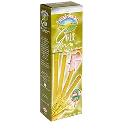 Fattorie & Pandea Grissini Breadsticks, Garlic, 4.4-Ounce Boxes (Pack of 12)