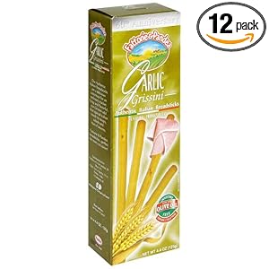 Fattorie and Pandea Grissini Breadsticks, Garlic, 4.4-Ounce Boxes (Pack of 12) by F&P