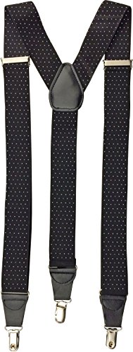 Boxed Joseph Abboud Suspenders, Black Polka, One Size