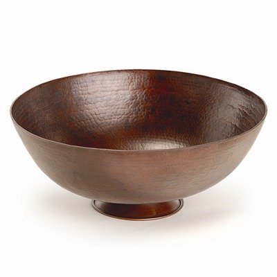 Rimless Round Copper Vessel Sink with Stand Finish: Dark Smoke Copper