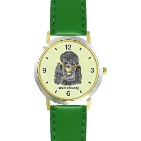Poodle - Toy (SC) Dog - WATCHBUDDY� DESIGNER DELUXE TWO-TONE THEME WATCH - Arabic Numbers-EMERALD... by WatchBuddy