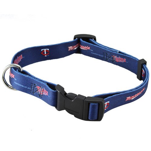 Minnesota Twins Navy Blue Adjustable Dog Collar (Large)