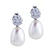 Sterling Silver Freshwater Crystal Flower Stud Pearl Earrings