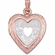 14kt Heart Shape Photo Locket Charm Pendant