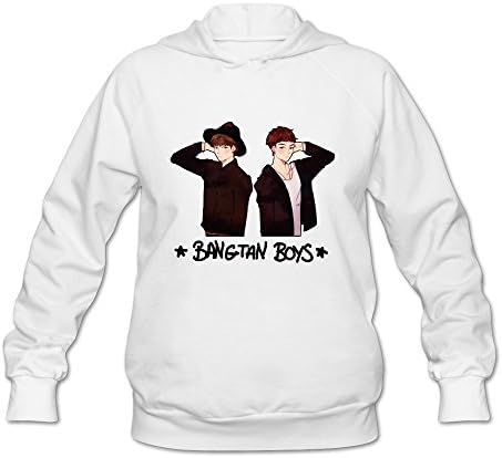 Shaningway Women's BTS Bangtan Boys Jungkook V Hoodies White