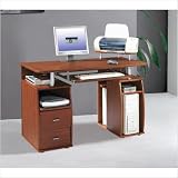 Techni Mobili MDF Computer Work Center, Mahogany, 48W x 22D x 34H
