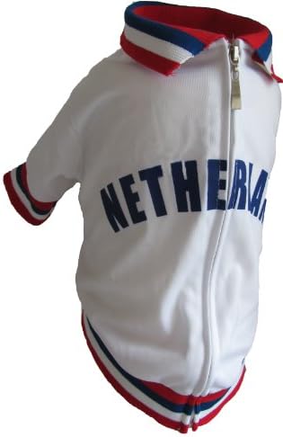 The Mutley Collection Netherland Olympic Soccer Warm-Up Track Jacket for Dogs, 3X-Large
