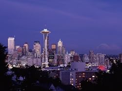 A Dusk View of the Seattle Skyline - Majestic 16x20 Photographic Print By Carol M. Highsmith