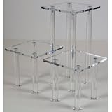 100880 - Square Table Display with 4 x 4 Shelves - Clear Acrylic - Pick Style