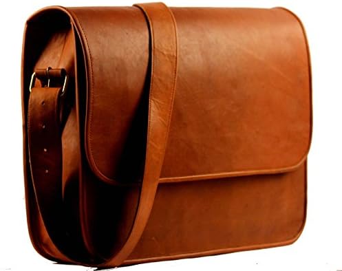 B &amp; H Genuine Leather Messenger Bag 15" Laptop Leather Satchel Briefcase Bag