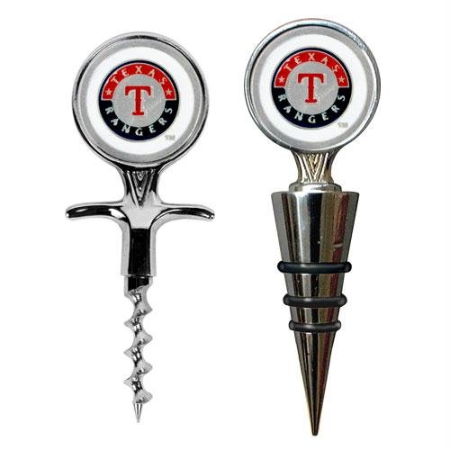 MLB Texas Rangers Cork Screw and Wine Bottle Topper Set