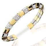 18 Kt Yellow Gold Diamond Flexible Cuff Bracelet