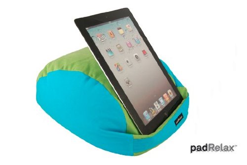 padRelax - iPad Halterung, iPad Kissen, Halterung für Tablets, Farbe Hellblau/ Lime