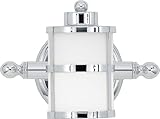 Quoizel TB8601C Tranquil Bay 6-1/2-Inch Bath Fixture with Opal Etched Glass, Polished Chrome, 1-Light
