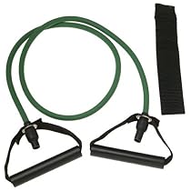 SPRI ES500R Xertube Resistance Band with Door Attachment and Exercise Charts (Green, Light)