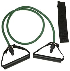 SPRI ES500R Xertube Resistance Band with Door Attachment and Exercise Charts (Green, Light)