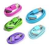Case Star ® 5pcs (Hot Pink, Green, Purple, Aqua Blue, Turquoise Blue) 3Ft USB Charge and Sync Data Cable for Apple iPhone 3G 3GS 4 4S iPod nano iPod touch iPad 1/2/3 + Case Star Cellphone Bag