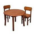 Rnd Table & Two Chair Set-Honey