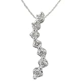 Sterling Silver Diamond Journey Pendant, (1/10 cttw) 18