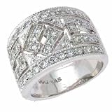 Silver Pave Cubic Zirconia Filigree Ring size 7