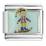 Snow Ski Italian Charms Bracelet Link
