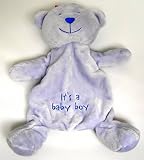 TU Babies Soother Bear. Cloth Teddy Blue Its A Baby Boy