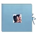 Sewn Leatherette D-Ring Scrapbook - Baby Blue