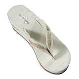 Dockers - Ladies Wedge Flip Flop, Beige by Dockers