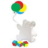 Mungai Mirrors 125 x 69cm Teddy Bear and ABC Blocks Acrylic Mirror and Vinyl Sticker Set