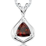 1.00Ct Trillion Cut Garnet Pendant in Sterling Silver